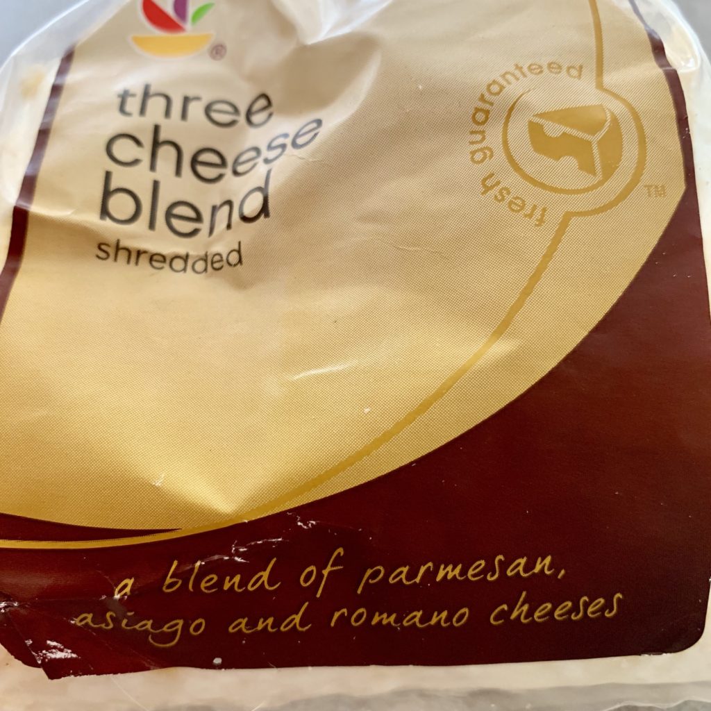 Parmesan, Asiago, Romano three cheese blend available at my local grocery store