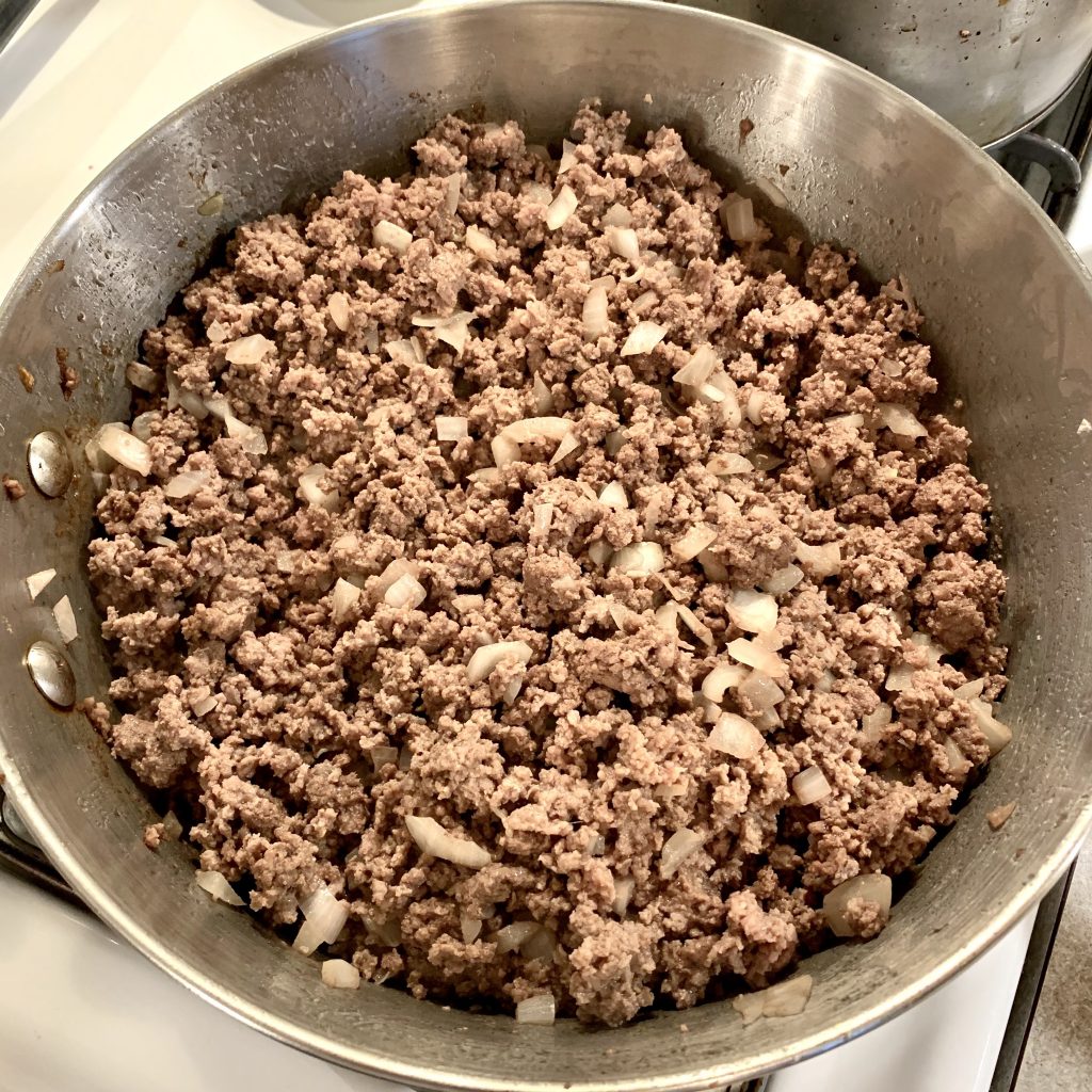 Ground Beef and Onion after browning